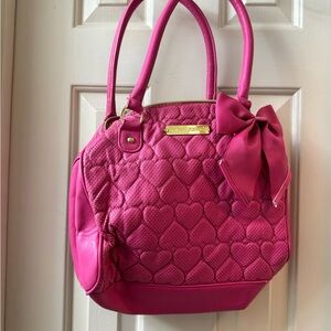 Betsey Johnson Fuchsia Heart Shoulder Bag